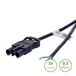 3-SWP AANSLUITSNOER MALE | 0.5 METER | 3×1.5mm²